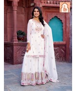 &quot;White Georgette Sharara Suit for Women, Party Wear - $47.50+