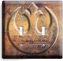 Star Wars Rebel Alliance Jedi Order Double Light Switch Wall Plate Ny Room Decor - £11.21 GBP