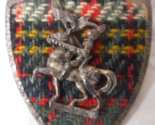 Piscitelli PIM Metal Knight On Horse Shield Coat of Arms Brooch Pin Wove... - £31.57 GBP