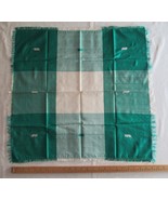 Vintage Womens Green Checked Scarf w/ Fringe Embroidered White Elephant ... - $176.60 MXN