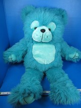 Vtg Nanco Teal Fuzzy Teddy Bear Plush 1991 24&quot; - $30.00
