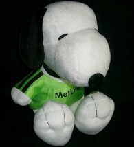 10&quot; Snoopy Met Life Stuffed Animal Plush Toy P EAN Uts Green Shirt 06 Sitting Doll - £15.18 GBP