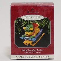 Hallmark QX6166 Bright Sledding Colors Crayola Crayon 1998 Keepsake Orna... - $14.95