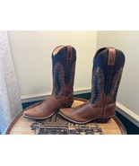 Laredo Ladies Farah Snip Toe Overlay Honey Brown Leather Boots, sz 10.0 - $1,819.15 MXN