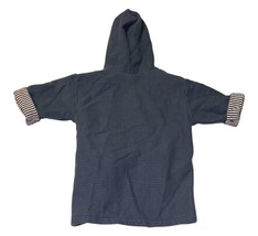 Whimsical Charm Navy Hooded Kids Bath Robe 100% Cotton Striped Trim Size 24 USA image 6