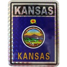 K&#39;s Novelties State of Kansas Flag Reflective Decal Bumper Sticker - £2.77 GBP