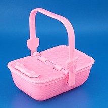 Barbie Nibbles Horse Picnic Basket Only Pink Weaved Replacement 1995 Mattel - £3.55 GBP