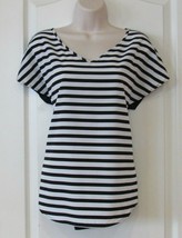 Apt. 9 Woven Front V-neck Short Sleeve Top Black &amp; White NWT MSRP$30 - $246.03 MXN