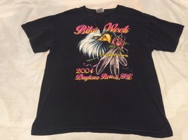 WOMENS BLACK DAYTONA BIKEWEEK 2004 T SHIRT L - $13.99