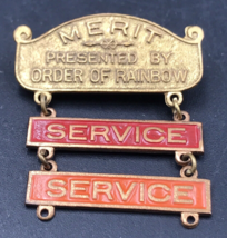 IORG International Order of the Rainbow Merrit Badge Pin w/ Hanging Service - £7.47 GBP