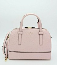 Kate Spade Riverside Street Pink Ostrich Leather Felix Satchel Crossbody Bag New - £199.20 GBP