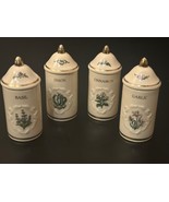 Lenox 1992 Spice Garden Porcelain Canisters SET Of 4 Gold Accents Basil ... - $1,396.25 MXN