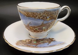 English Tea Cup Saucer Delphine Bone China St John&#39;s Newfoundland Sea La... - £18.58 GBP