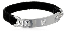  Steve Madden Black and Silver Identification Bracelet, 7.5"  - $14.99