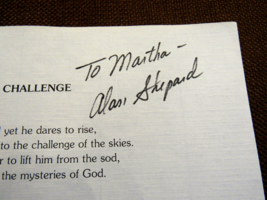Alan Shepard Apollo 14 Nasa Astronaut Signed Auto The Challenge Page Zarelli Loa - $296.99