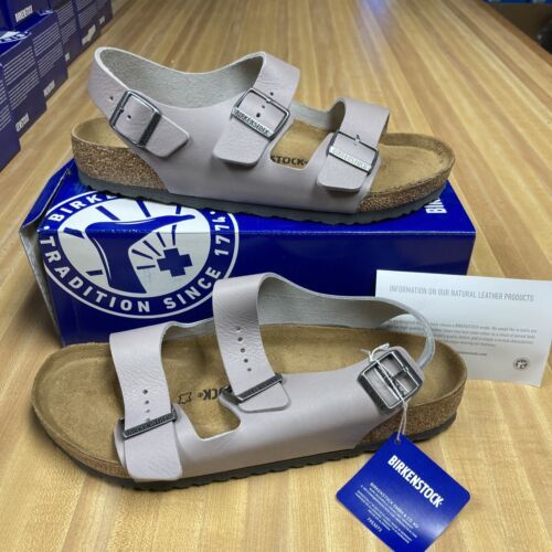 Primary image for Birkenstock Men's Milano BS Leather Sandals Size 10 US/ 43 EU - Stone Coin