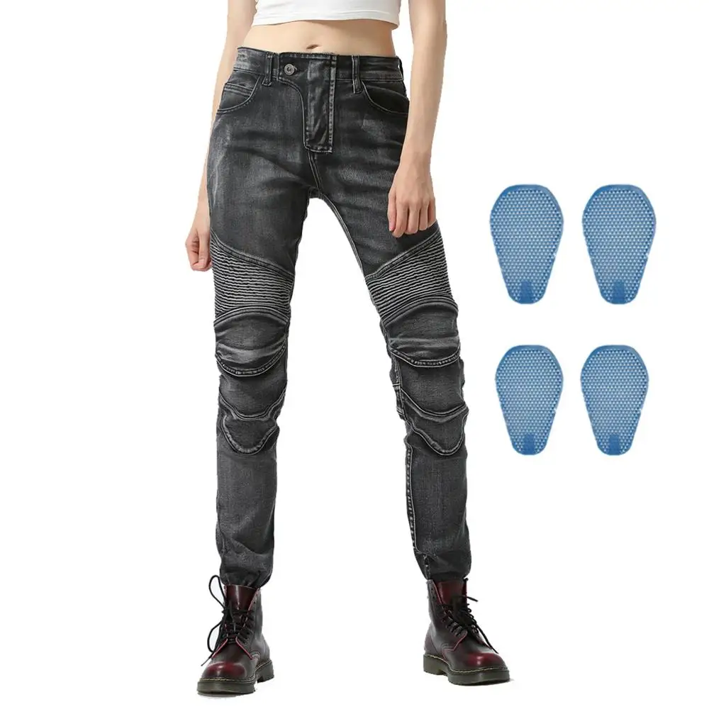 Biker Jeans for Women Motorcycle Riding Pants Cycling Motocross Racing Jeans - £94.42 GBP
