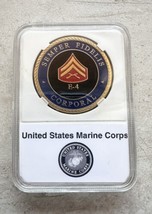 U.S. Marine Corps Semper Fidelis E-4 Corporal Challenge Coin With Case. - £13.08 GBP