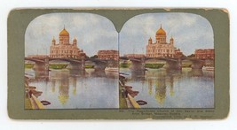 c1900&#39;s Colorized Stereoview The Church of Our Savior &amp; Bridge Moscow, Russia - £7.52 GBP