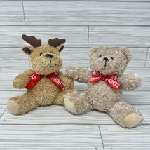 Galerie Hershey Plush Bear Moose Chocolate Promo Gift 7 Inch Red Logo Ri... - £13.18 GBP