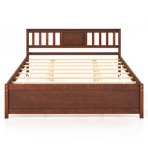 Wooden Platform Bed with Headboard and Wood Slat Support - $278.53