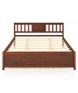 Wooden Platform Bed with Headboard and Wood Slat Support - $278.53