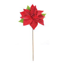 Poinsettia Stem 19.75&quot;H Polyester - $76.52