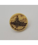 USS Massachusetts Collectible Souvenir Lapel Hat Plastic Pin - $16.63