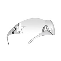 Star Y2K Sunglasses For Women,Rimless Shield Y2K Wrap Around Sunglasses 2000S Tr - £27.17 GBP