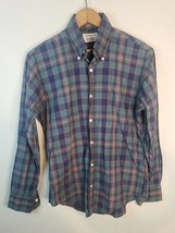 Gitman Bros Small Vintage Plaid Button Down Shirt Long Sleeve Made USA Green - £32.18 GBP