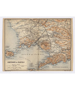 1904 ORIGINAL ANTIQUE MAP OF VICINITY OF NAPLES / CONTORNI DI NAPOLI / I... - £23.49 GBP