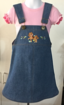 OOAK Girls Denim Jumper w/ western pony theme &amp; Pink Short Sleeve Shirt Size 2T - £22.47 GBP