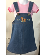 OOAK Girls Denim Jumper w/ western pony theme &amp; Pink Short Sleeve Shirt ... - £21.86 GBP