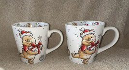 2 Disney Winnie The Pooh Ceramic Christmas Mugs Cups New Piglet Eeyore 18oz New - £25.91 GBP