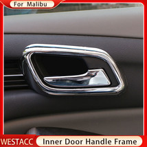 4Pcs Chrome Car Inner Door Handle Fe Cover Decoration Sticker Trim for Chevy Mal - £37.32 GBP