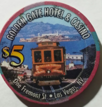 Golden Gate Hotel &amp; Casino Las Vegas $5 Cable Car Alcatraz GAMING Chip  - £7.82 GBP