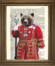 Beefeater Ours : Amusant London Grizzli Vintage Antique Dictionary Estam... - £5.14 GBP