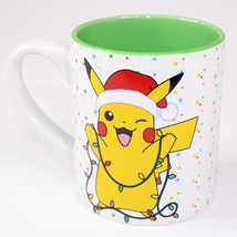 Pokemon Pikachu Holiday Christmas 14 oz Coffee Mug Santa Hat Lights 2020 Tea Cup - £10.69 GBP