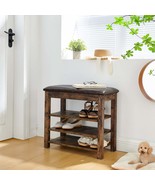 Vintage Adjustable Height Shoe Bench with Hidden Storage - Premium Charc... - $1,974.64 MXN