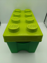 Green Lego Storage Brick EMPTY Cube Stackable 8 Stud Box Container 14 x 7 x 7 - £11.78 GBP