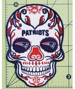 New England Patriots Sugar Skull NFL Football Embroidered Iron On Patch Brady - £9.86 GBP - £14.58 GBP