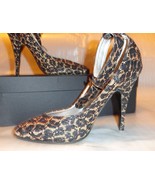 Size 8 - 4 1/2&quot; Karo&#39;s Glitter Lace Leopard Pump Designer Shoes #0042L - £39.81 GBP