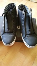 Black Mens Casual Shoe Black White Bottom zip up Shoes Sneakers loafers ... - $14.25