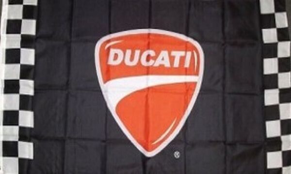 Ducati Checkered Black Flag 3x5 FT Banner Flag Motorcycle Show Racing Garage