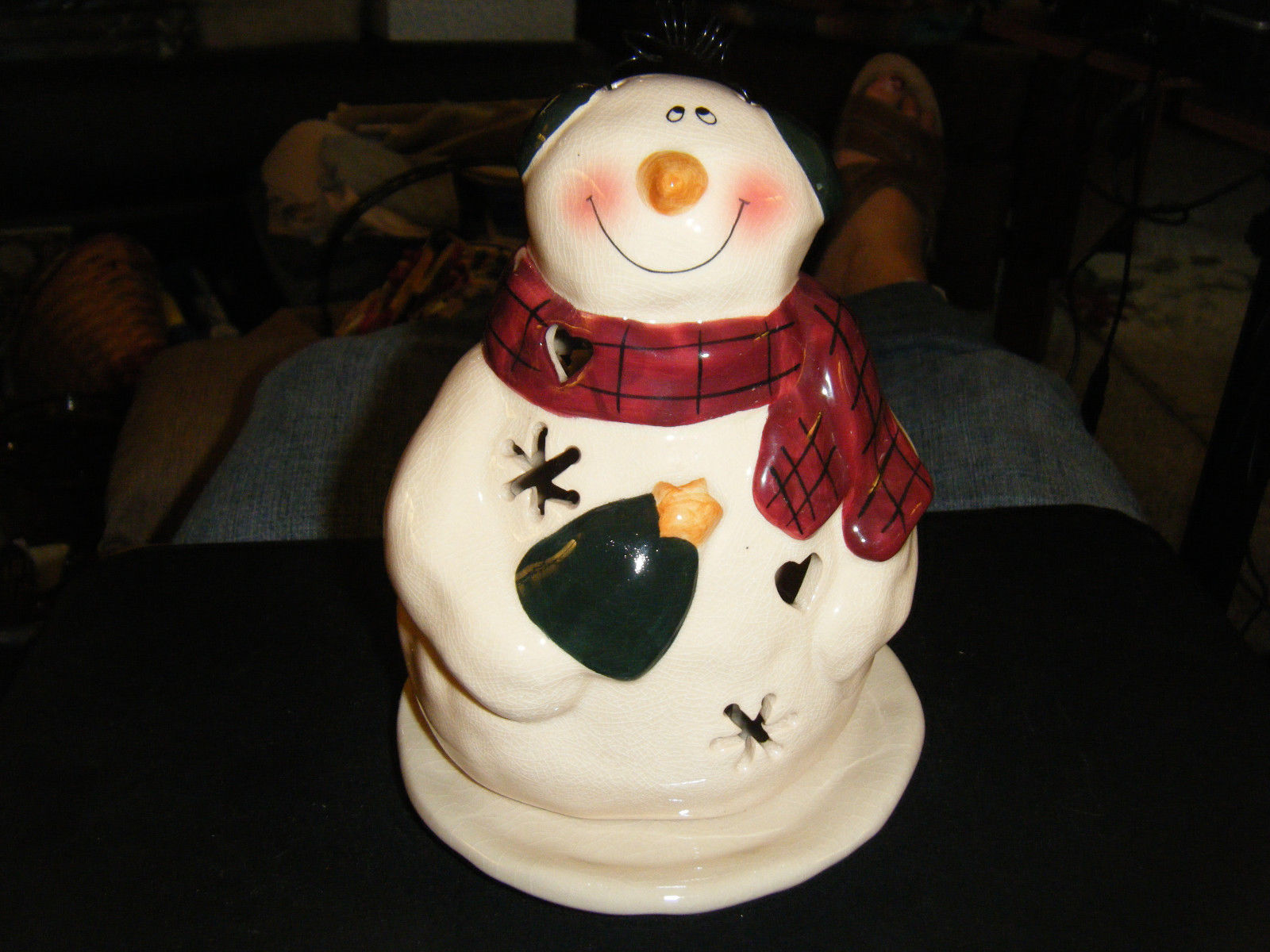 Adorable 2-Piece Chubby Snowman Votive or Tealight Candle Holder - $23.82