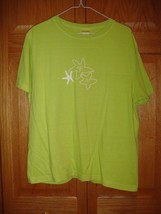 Fresh Produce Top M Apple Green With 3 White Starfish On Chest Top - £12.01 GBP