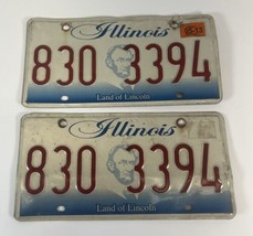 2 Illinois Land of Lincoln Graphic License Plate 830 3394 - $19.79