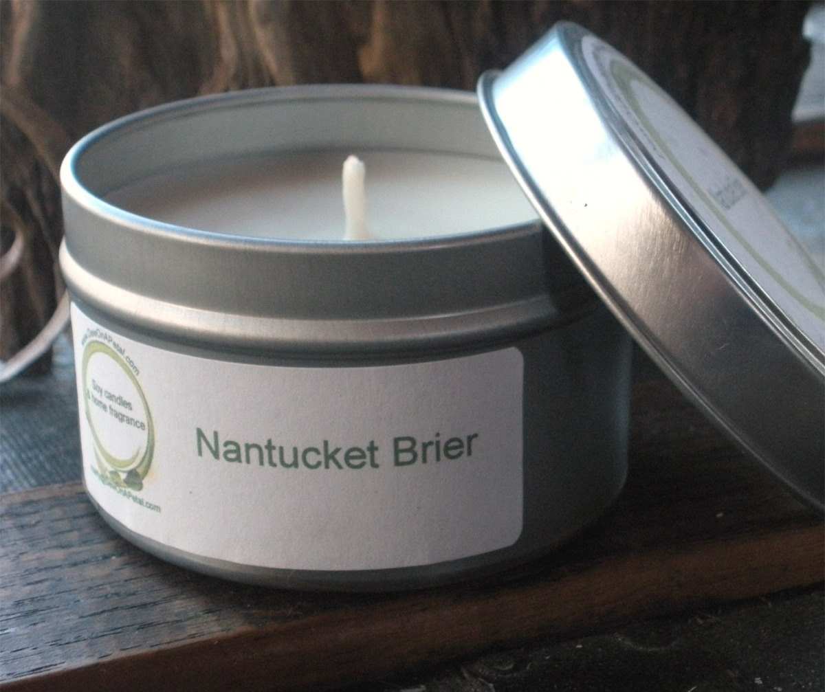 Nantucket Brier Type Exotic Floral Scented Soy Candle Travel Tin 6 oz - £6.27 GBP