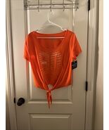 Oregon State University OSU 99 Cropped T-Shirt Bottom Tie Front Orange W... - $47.93 CAD