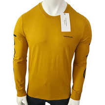 Nwt Calvin Klein Msrp $59.99 Mens Yellow Crew Neck Long Sleeve T-SHIRT Size L Xl - £19.41 GBP